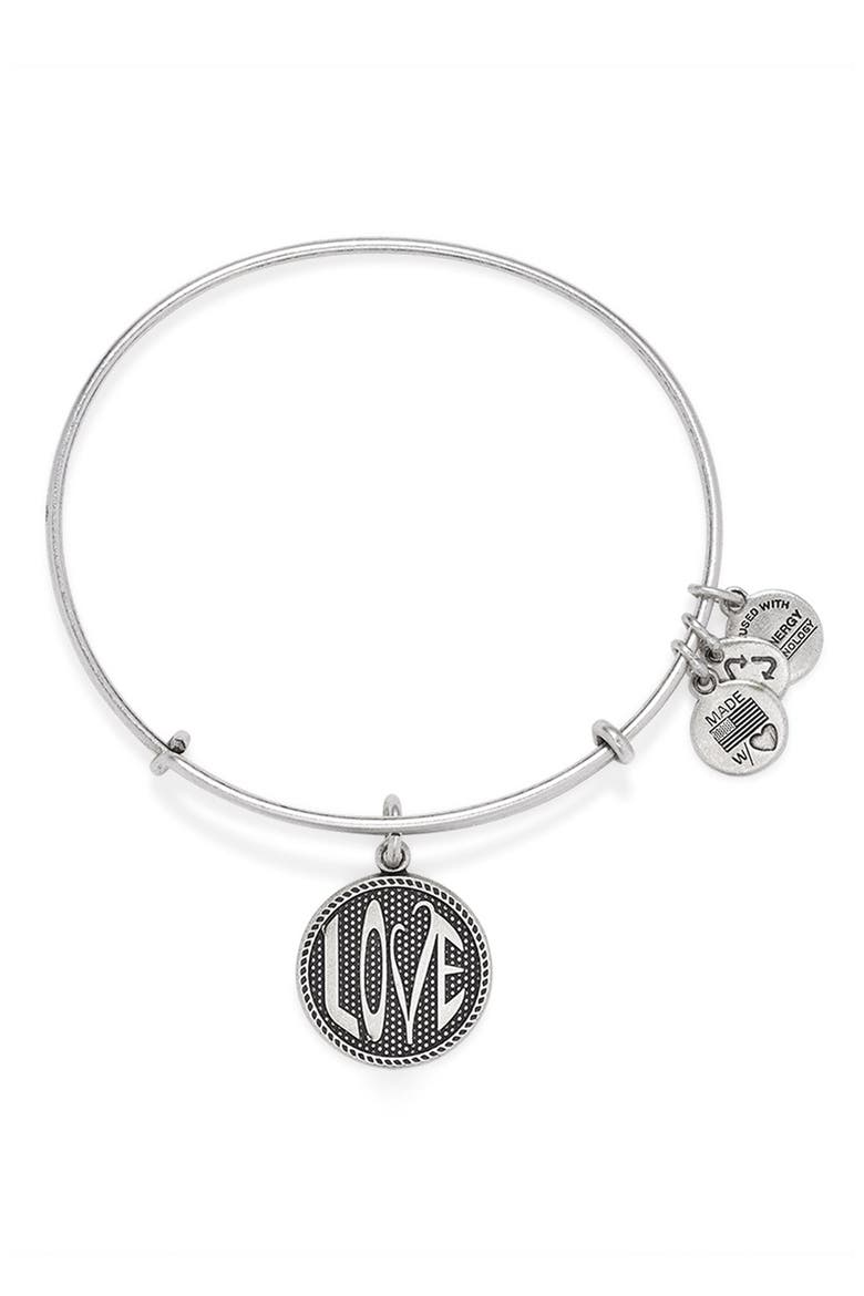 'Open Love' Expandable Wire Bangle, Main, color, RAFAELIAN SILVER