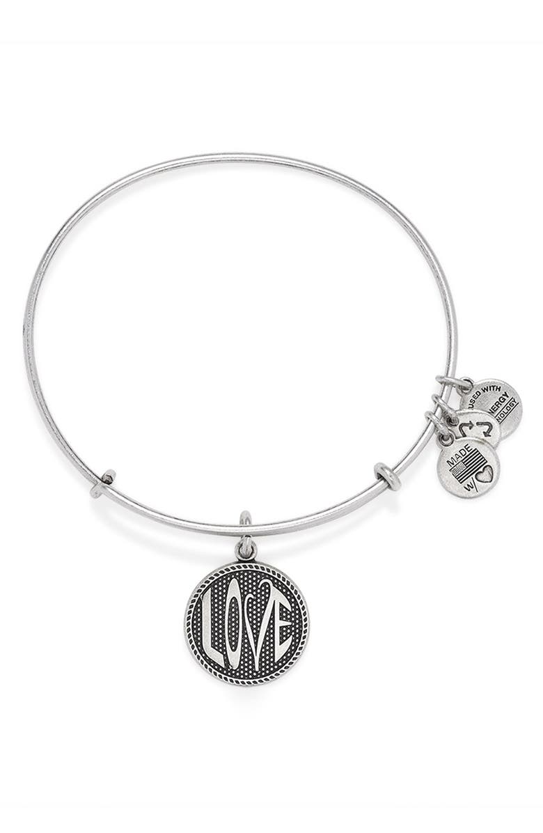 Alex and Ani 'Open Love' Expandable Wire Bangle, Main, color, 