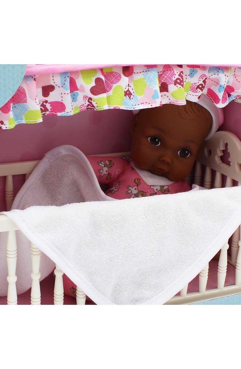 Baby's First Doll Canopy Crib with 9" Doll, Alternate, color, Multicolored