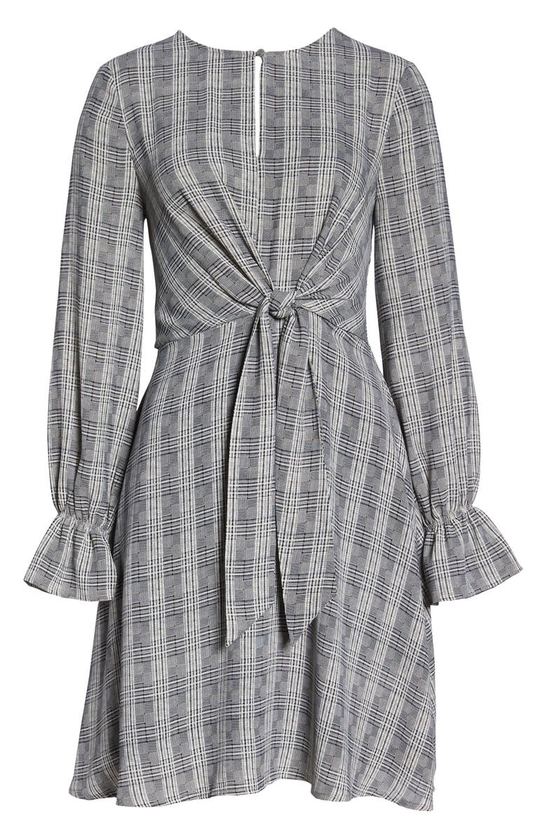 Sam Edelman Plaid Knot Front Fit & Flare Dress | Nordstrom
