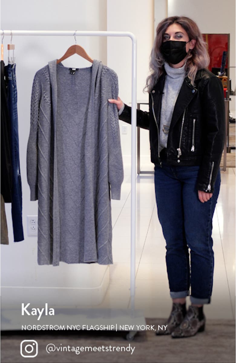 Hazel Hooded Wool Blend Sweater Coat, sales video thumbnail