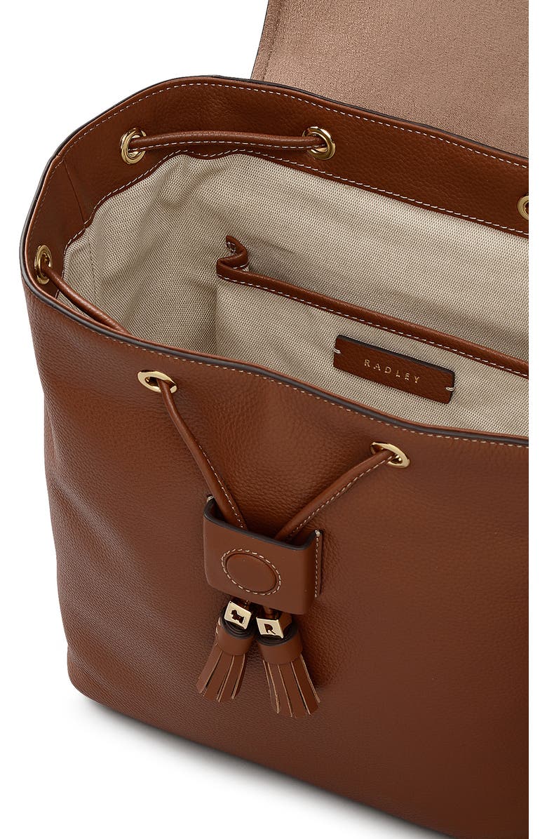 Radley Noble Alley Small Flap Backpack, Alternate, color, Cognac