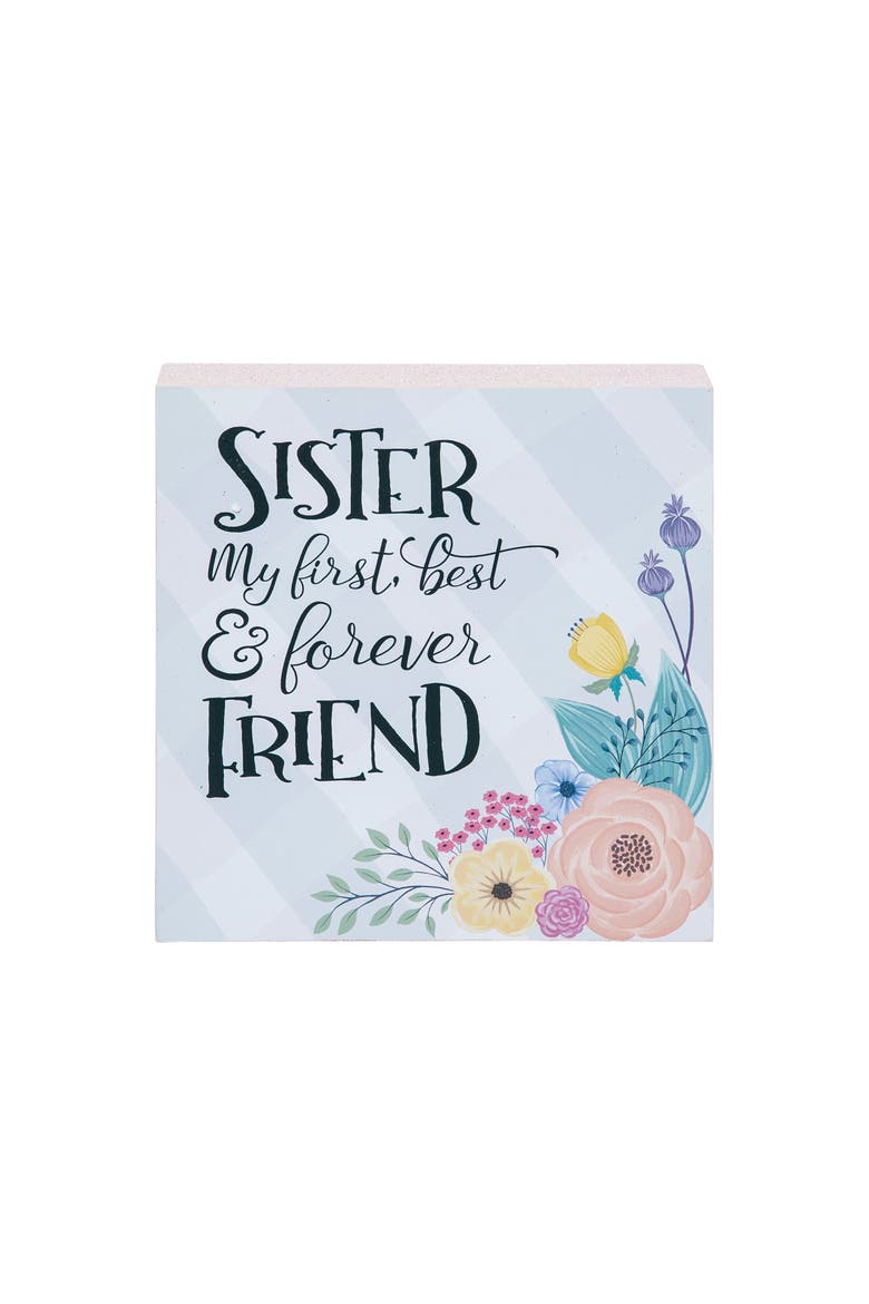 Sister Wooden Plaque, Main, color, Blue