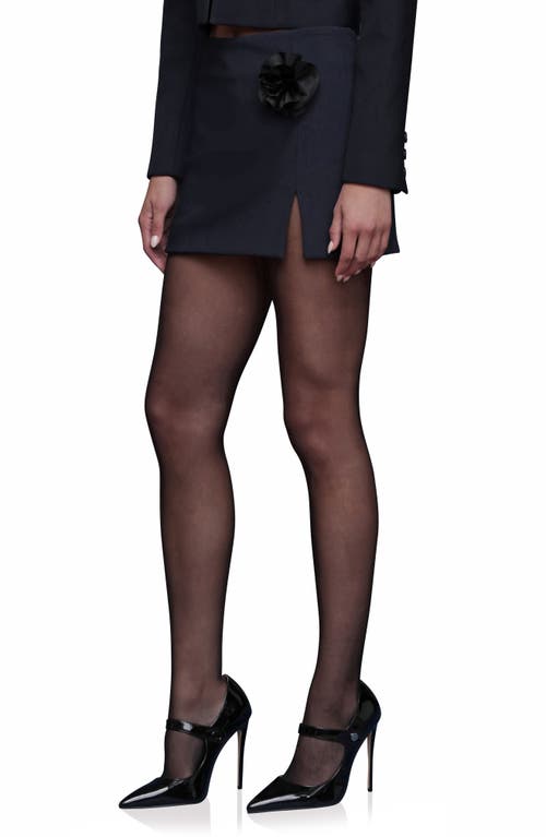 Avec Les Filles Floral Embellished Mini Skort In Blue