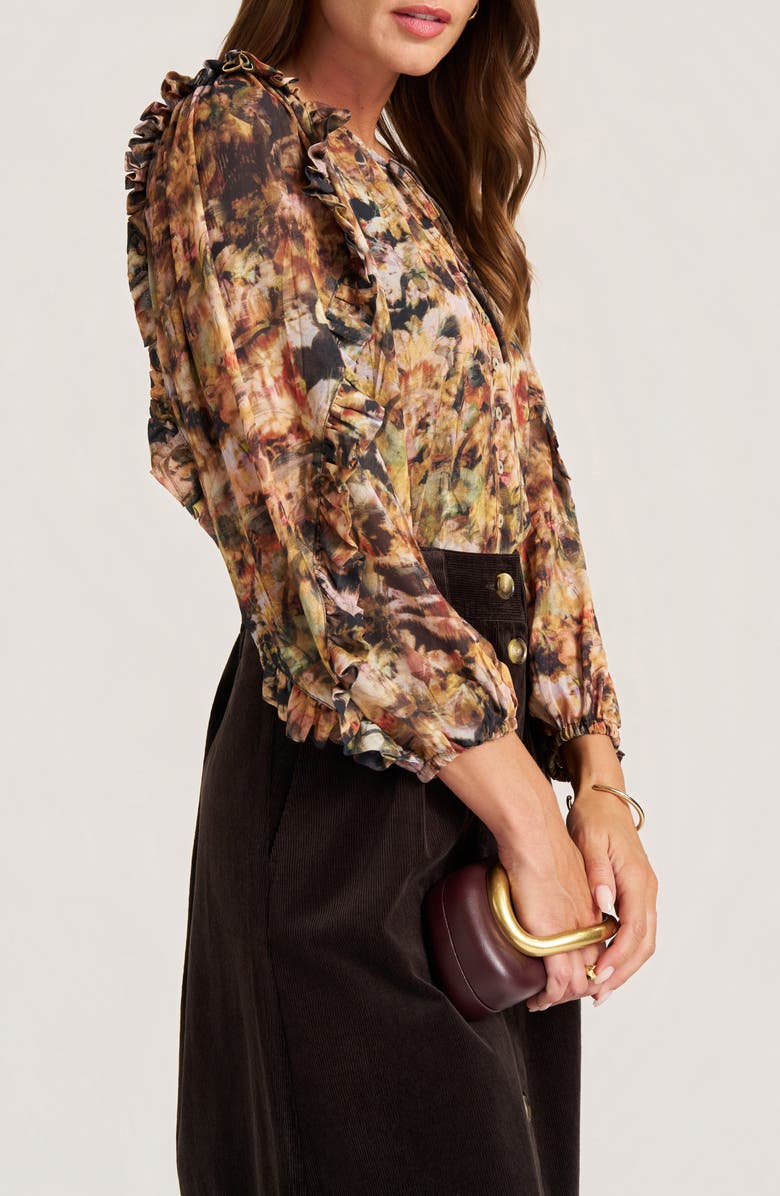 matty m. Tawny Button-Up Shirt, Alternate, color, Walnut