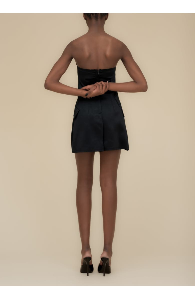 Contessa Mills Craft Strapless Butterfly Jacquard Dress, Alternate, color, Black