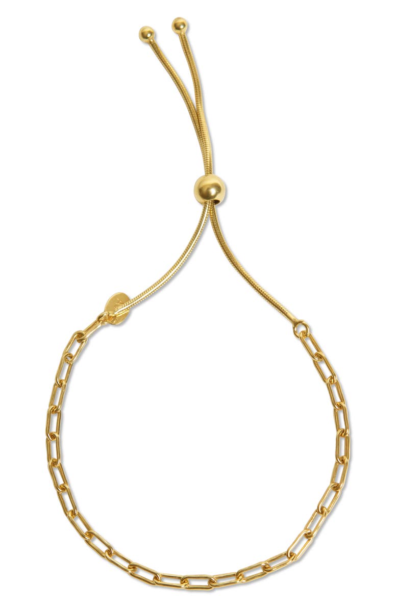 Argento Vivo Sterling Silver Paper Clip Chain Adjustable Slide Bracelet, Main, color,