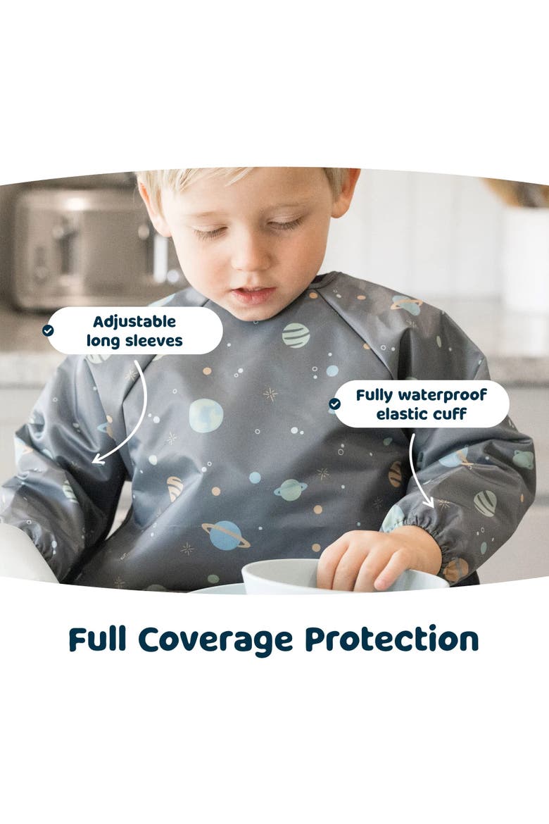 Mess-Proof/Waterproof Long-Sleeve Baby Bib, Alternate, color, Space