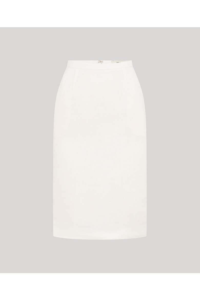 Elizabeth Linen Pencil Skirt, Main, color, White