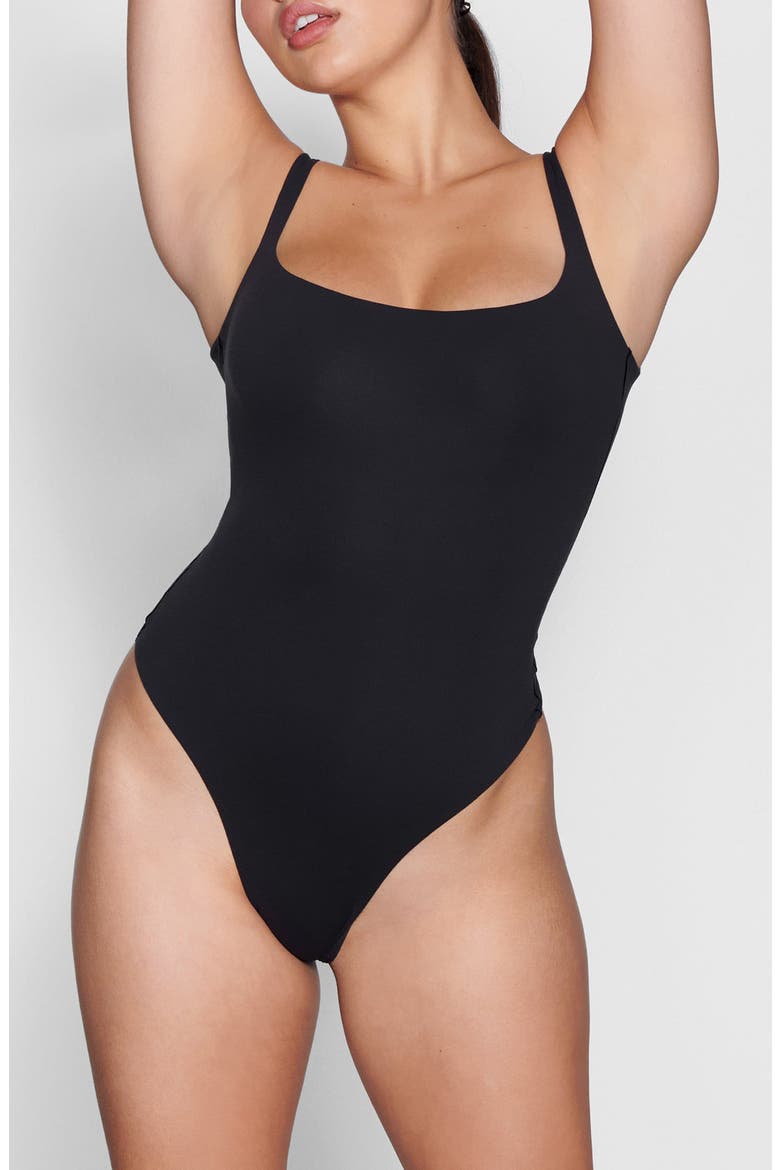 Fits Everybody Square Neck Bodysuit, Main, color, ONYX