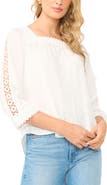 Vince Camuto Lace Trim Square Neck Top