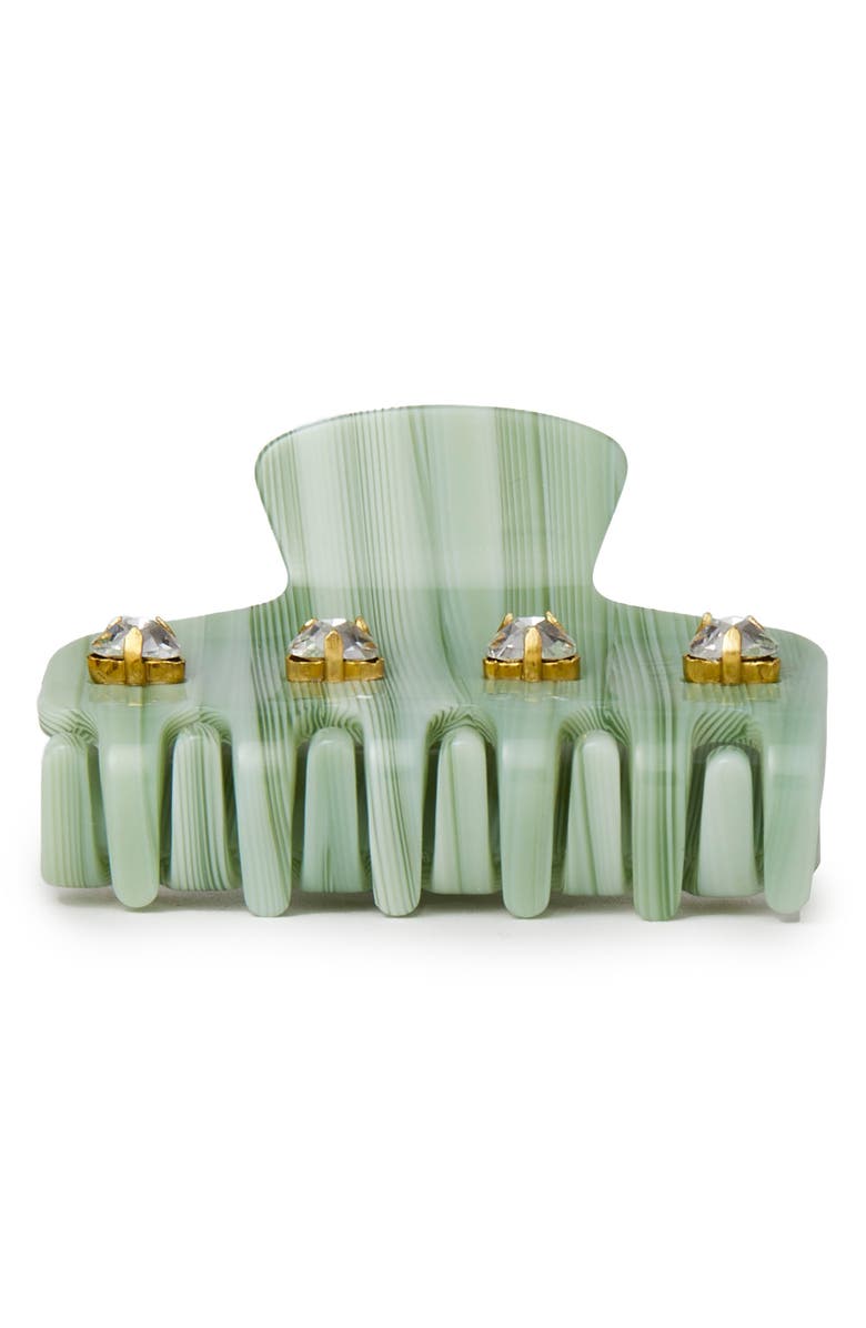 Lele Sadoughi Mini Crystal Jaw Clip, Alternate, color, Sage