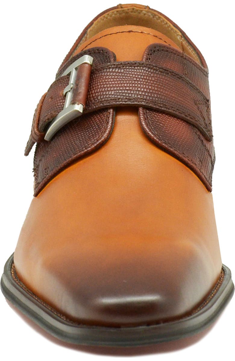 La Milano Albans Monk Shoe, Alternate, color, Tan Dark Brown