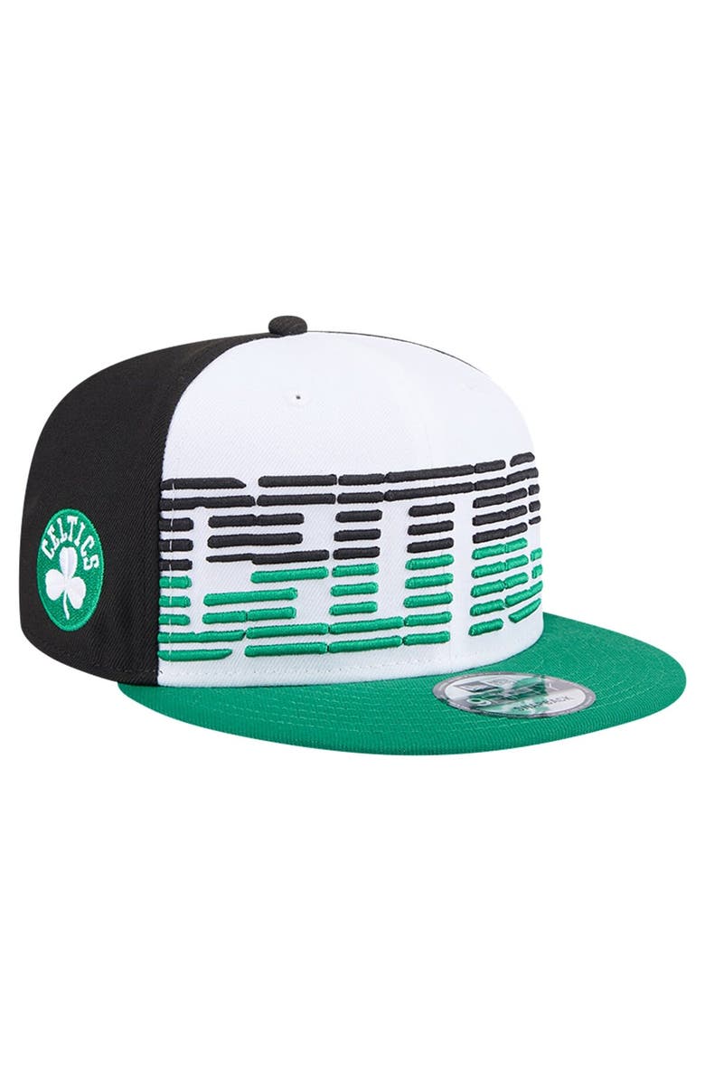 New Era Men's New Era White/Kelly Green Boston Celtics Throwback Gradient Tech Font 9FIFTY Snapback Hat, Main, color, 