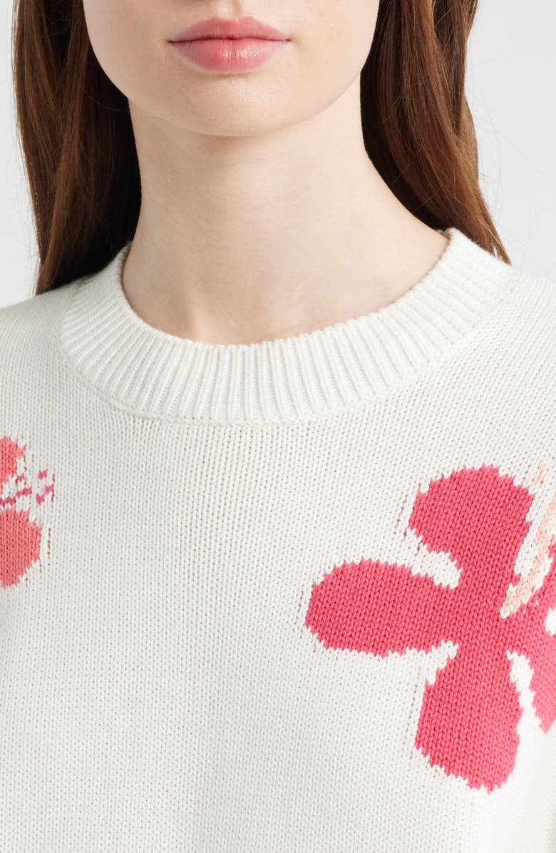 Rails Zoey Floral Intarsia Cotton Sweater, Alternate, color, Kauai