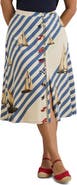 Lauren Ralph Lauren Sailboat Stripe Midi Skirt