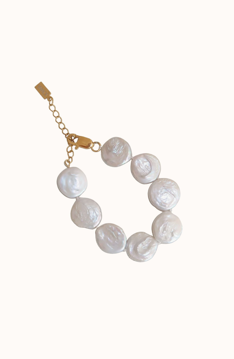 Joiana Jewelry Coin Pearl Bracelet, Main, color, 