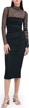 Marcella Tehya Ruched Layered Midi Dress