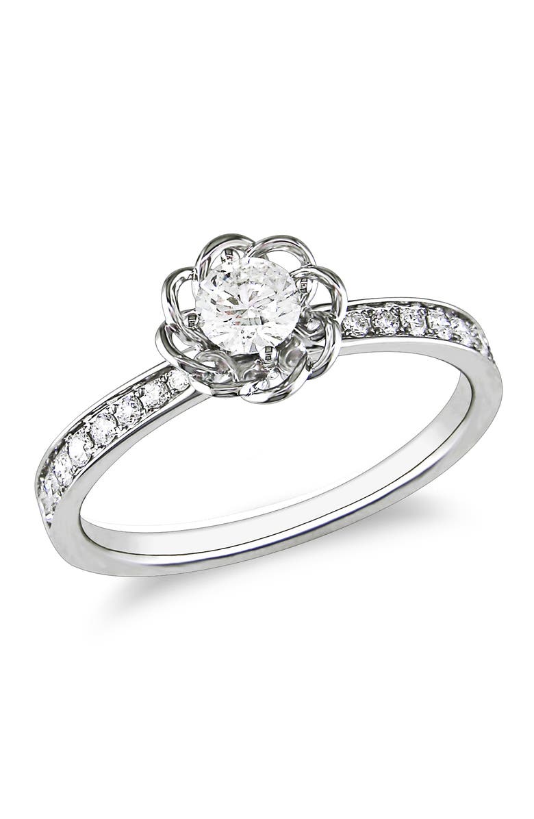 Julianna B. Diamond Flower Ring 14k White Gold, Main, color, 14K White Gold