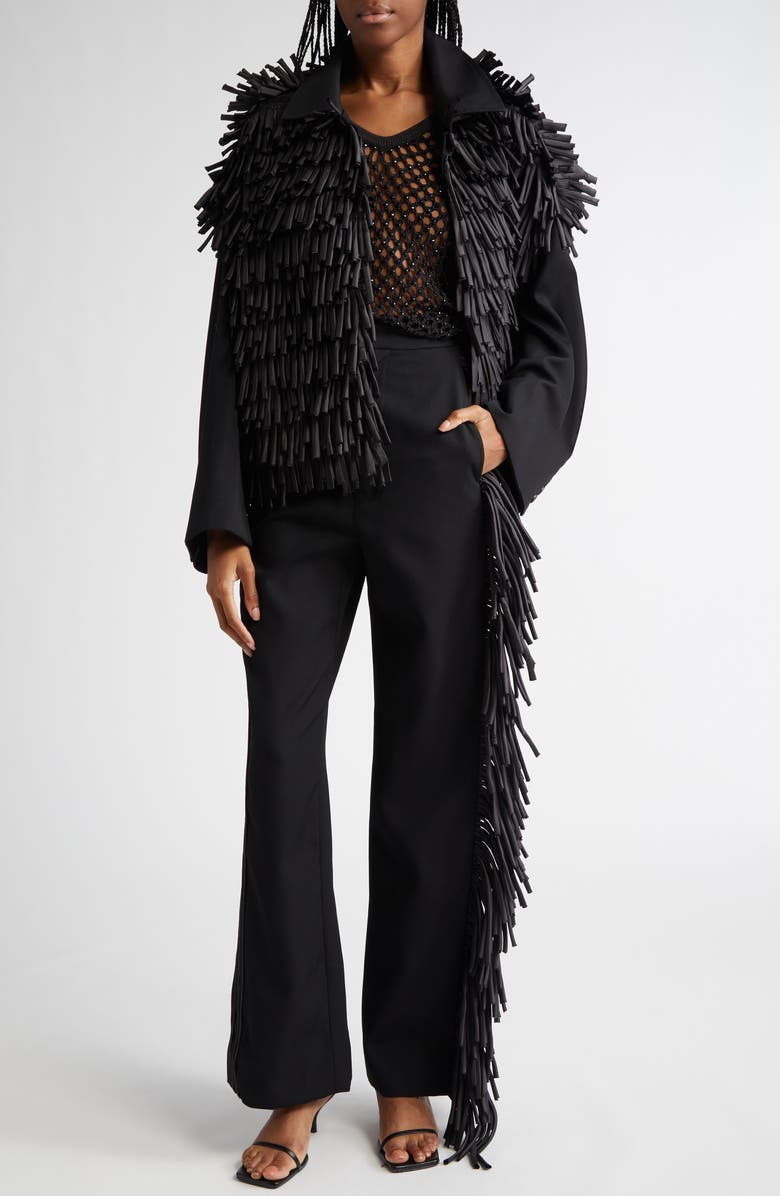 Diotima Langley Fringe Detail Wool Pants, Alternate, color,