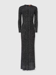 Missoni Long Crewneck Striped Knit Dress With Sequins