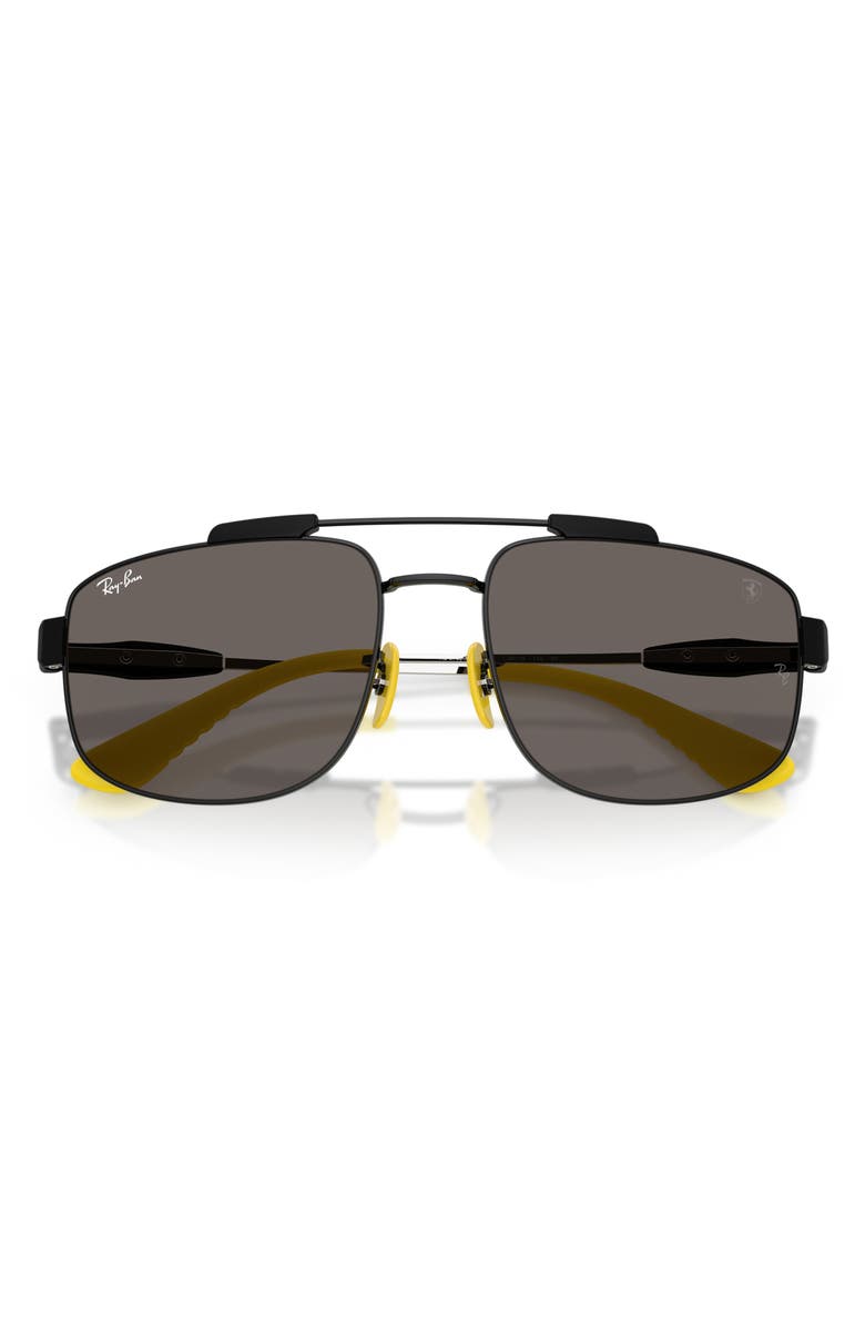 Ray-Ban x Scuderia Ferrari 58mm Square Sunglasses, Alternate, color, Black / Dark Grey