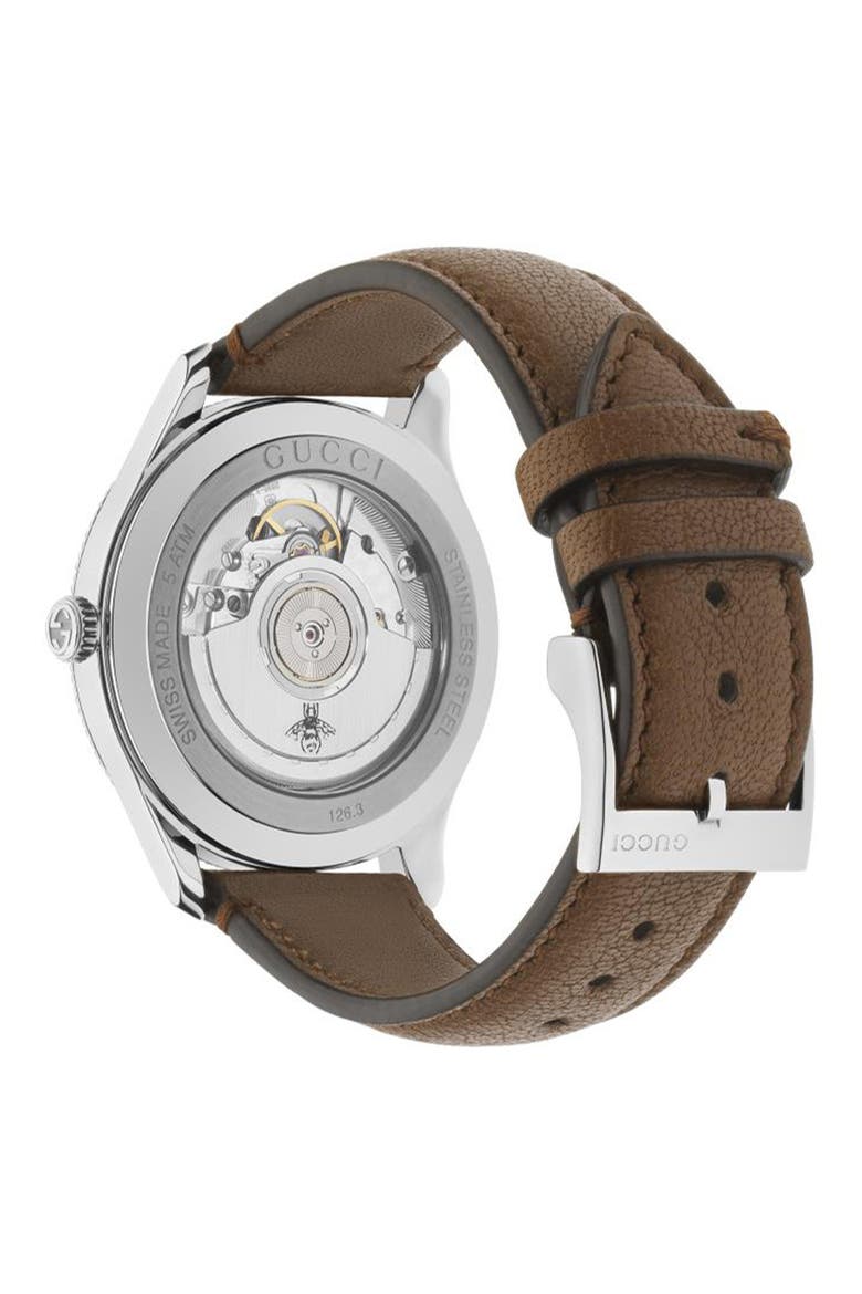 Leather Strap Watch, 40mm, Alternate, color, NO COLOR
