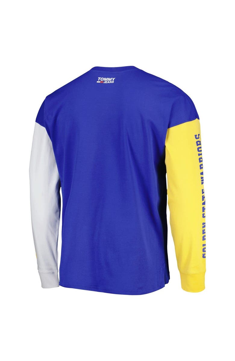 TOMMY JEANS Men's Tommy Jeans Royal Golden State Warriors Richie Color Block Long Sleeve T-Shirt, Alternate, color, 
