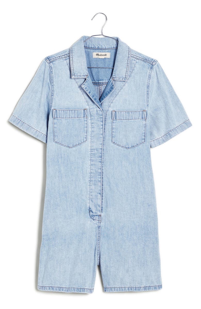 Madewell Denim Utility Romper, Alternate, color, 