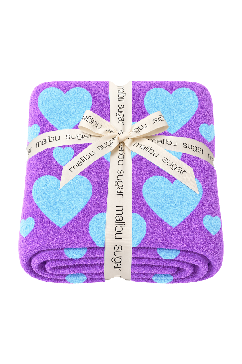Malibu Sugars' Heart Reversible Blanket - Kid, Alternate, color, New Sky Blue/Neon Lavender