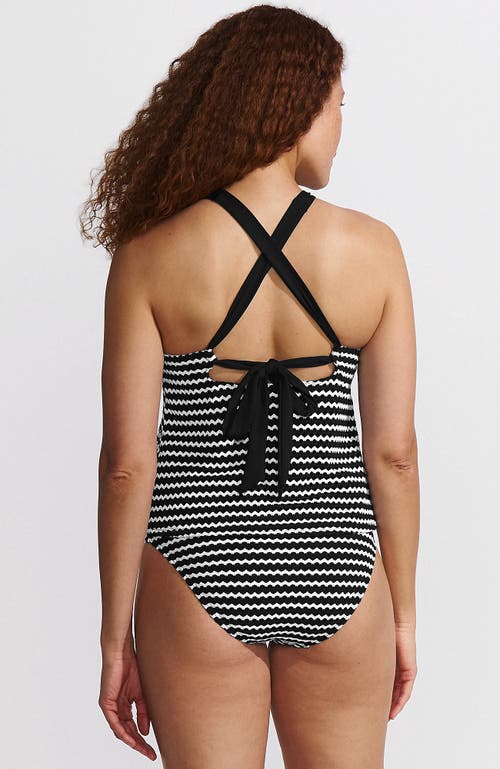 LANDS' END LANDS' END CROCHET HIGH NECK TANKINI TOP