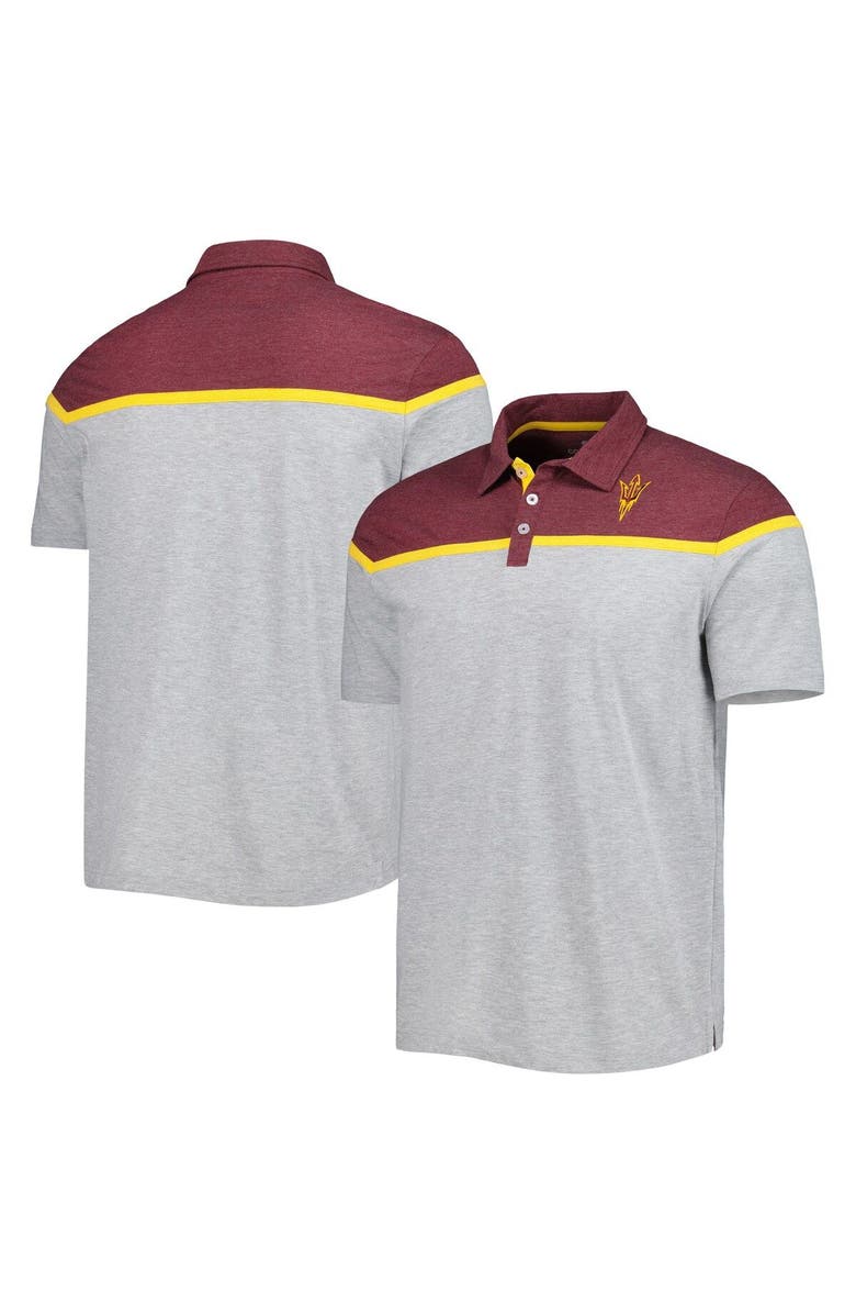 COLOSSEUM Men's Colosseum Heather Gray Arizona State Sun Devils Chamberlain Polo, Main, color, 