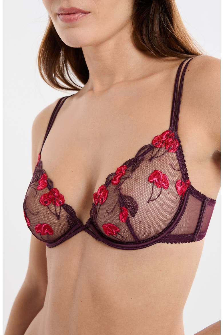 It's Cherry Underwire Bra, Alternate, color, PLUM