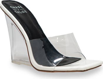 Lucite Wedge Heel Sandal