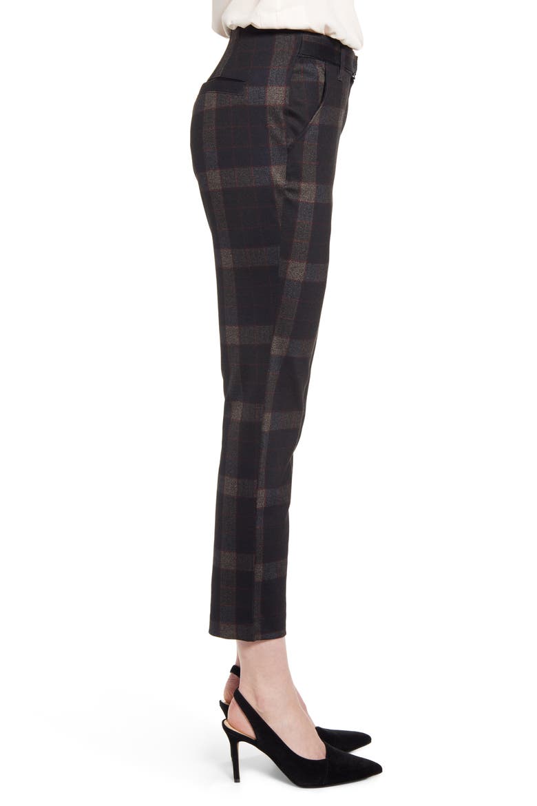 Ab-Solution Plaid High Waist Ankle Pants (Nordstrom Exclusive), Alternate, color, BKMU- BLACK MULTI