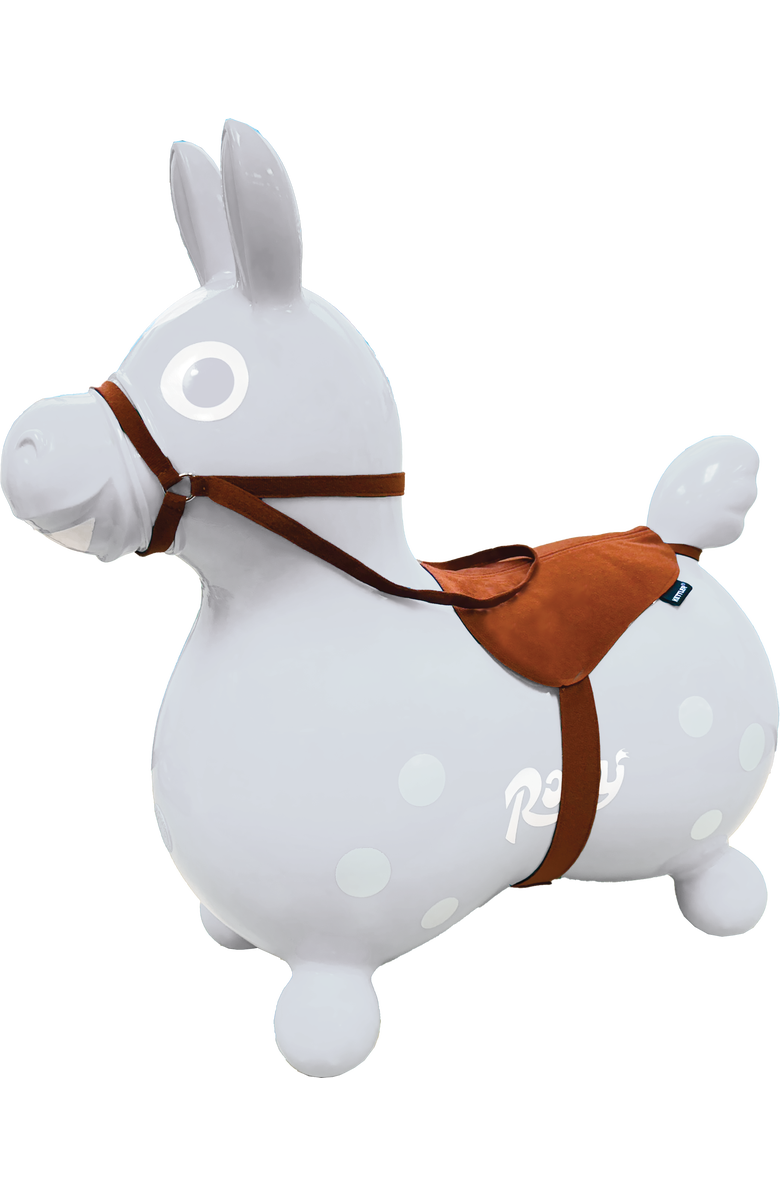 Gymnic Rody Rody Inflatable Bounce Horse with Rocking Base & Saddle-Bridle Accessory, Alternate, color, Lime Green