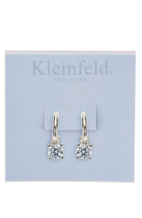 Kleinfeld Cubic Zirconia Drop Huggie Hoop Earrings