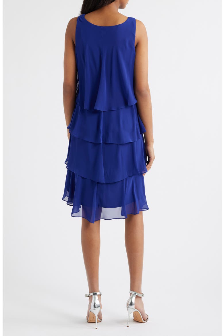Embellished Tiered Dress & Jacket Set, Alternate, color, IRIS