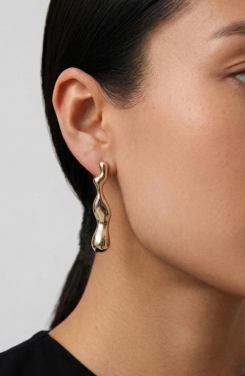 YOJ Charlotte x YOJ Magma Drop Earrings in Gold, Alternate, color, Gold