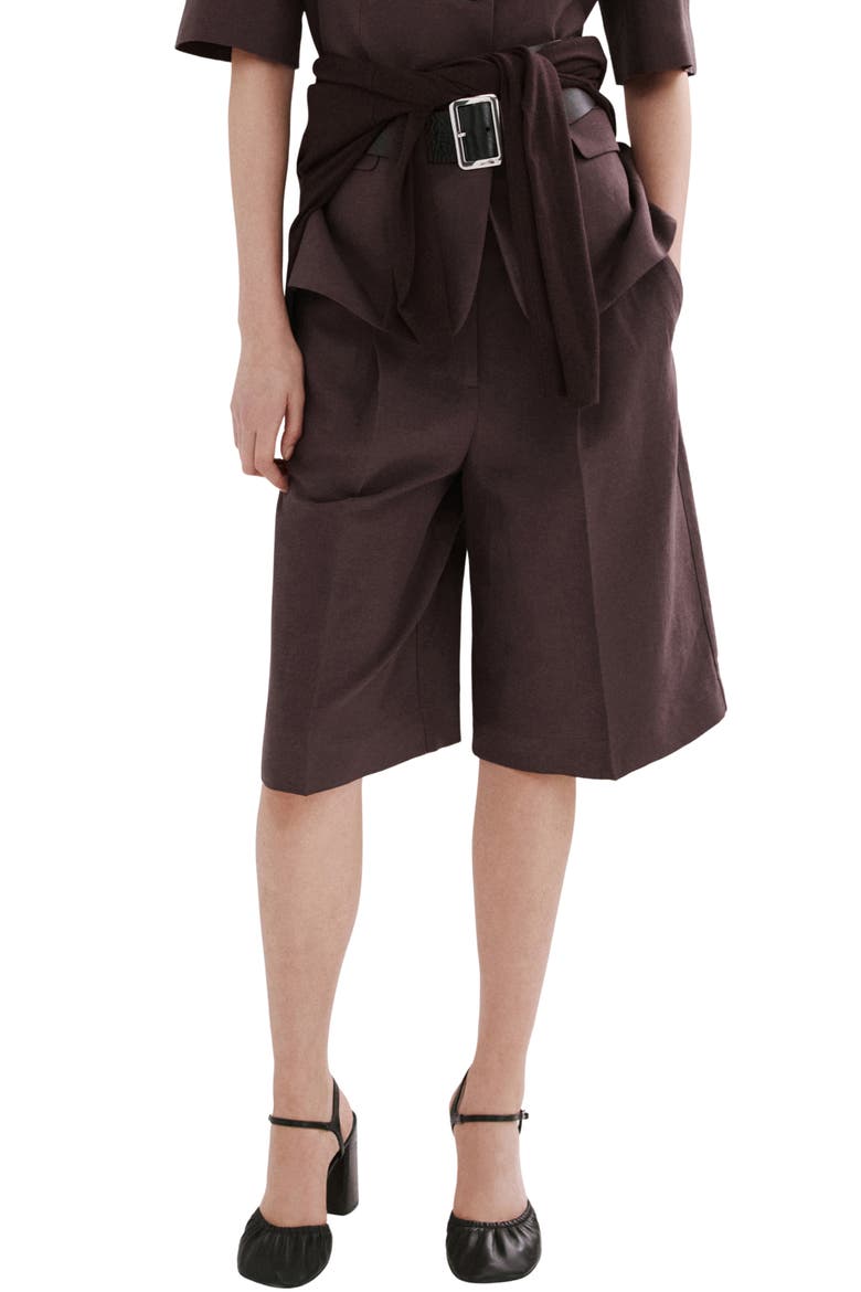 Argelia Pleated Bermuda shorts, Main, color, PURPLE