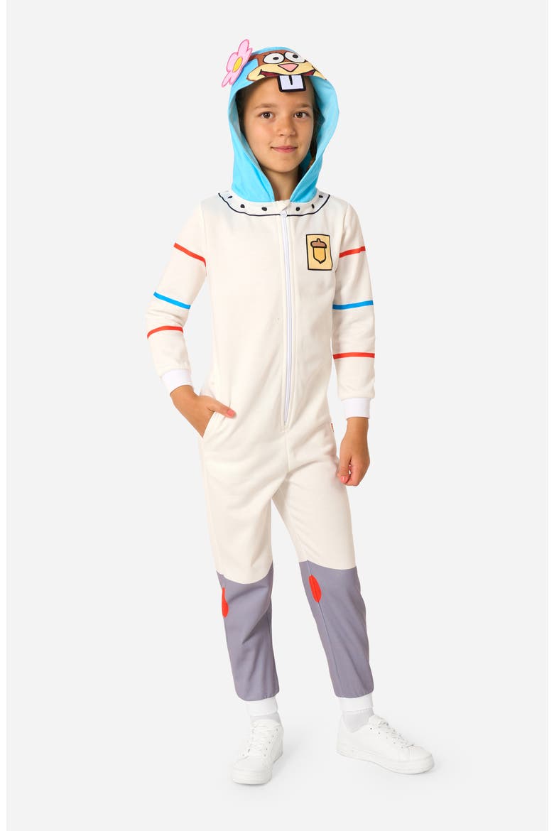 Kids' SpongeBob® Sandy One-Piece Hooded Jumpsuit, Main, color, WHITE