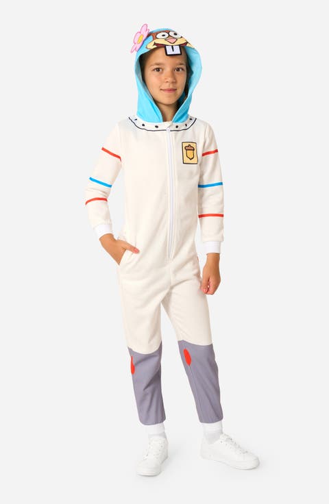 Kids' SpongeBob® Sandy One-Piece Hooded Jumpsuit