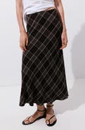 MANGO Checked Midi Skirt