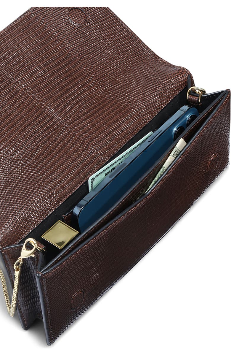 Alexis Bittar Twisted Side Handle Leather Clutch, Alternate, color, Chocolate