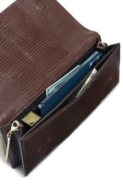 Alexis Bittar Twisted Gold Side Handle Clutch In Brown