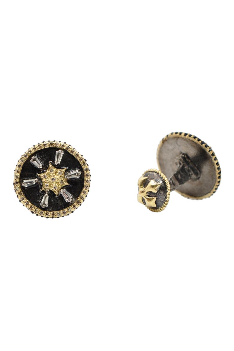 Romero Crivelli Star Cuff Links, Main, color, BLACK/GOLD