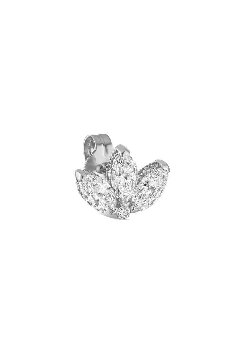 MARIA TASH Engraved Diamond Lotus Single Stud Earring, Main, color, 