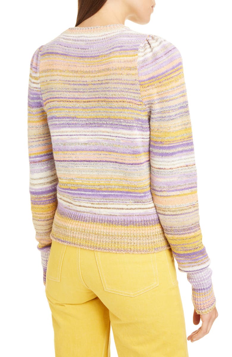 Runway Marc Jacobs Metallic Stripe Crewneck Sweater, Alternate, color,