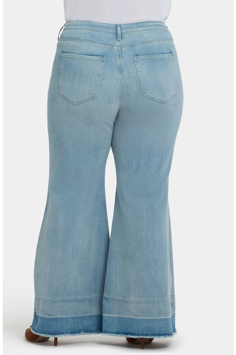 Mia Frayed Shadow Hem High Waist Palazzo Flare Jeans, Alternate, color, LIGHT PARADISE