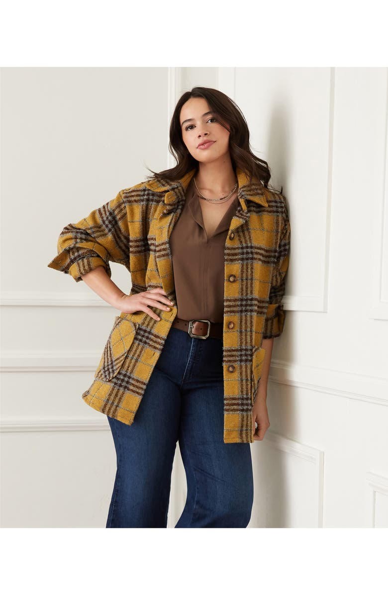 Karen Kane Plaid Shirt Jacket, Alternate, color, 